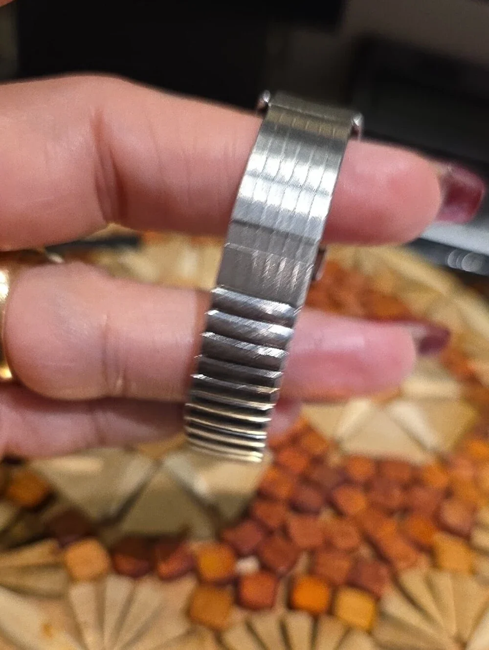 Timex Silver Watch with Champagne Dial (Works )